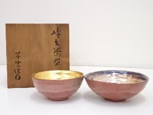 成雲造　赤楽嶋台茶碗（共箱）